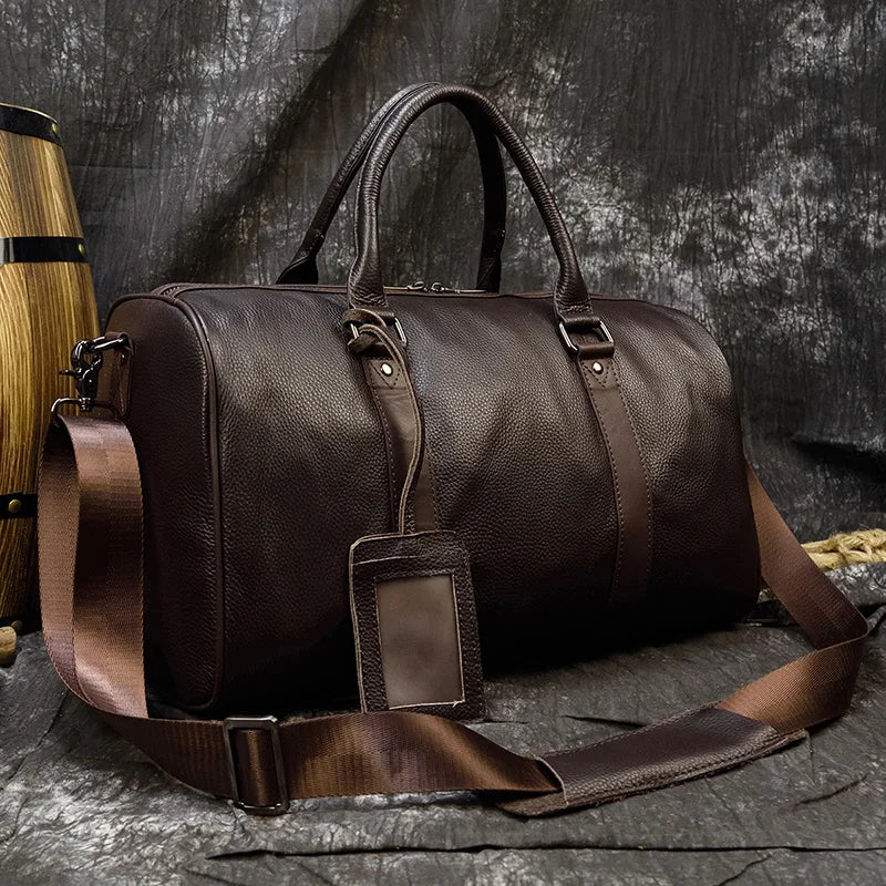 Luxus Echtes Leder Männer Frauen Reisetasche Kuh Leder Handgepäck Tasche Reise Schulter Tasche Männlich Weiblich Wochenende Duffle Tasche
