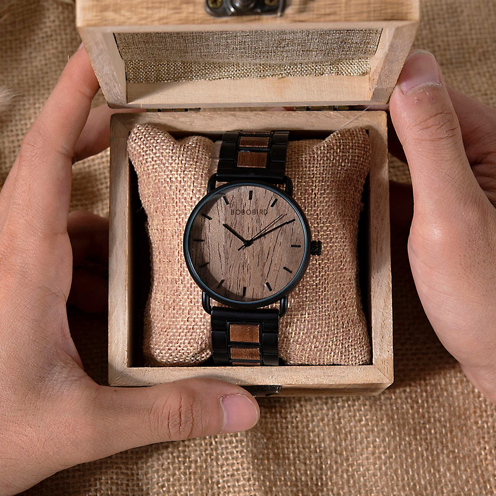 BOBO VOGEL Uhr Männer Zebra Holz Luxus Marke montre homme Quarz Armbanduhren Männlich Uhr Einfache Ultra-dünne Uhren für mann