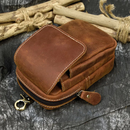 Leder Taille Tasche Auf Gürtel Handy Tasche Gürtel Tasche Leder Handy Tasche Fanny Pack Sommer Mini Taille Tasche Männer männlichen