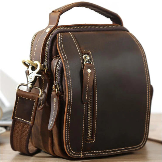 MAHEU Super Qualität männer Mini Schulter Tasche Aus Echtem Leder Telefon Beutel Auf Gürtel Kleine Umhängetasche Tasche Mit Griff Außen tasche