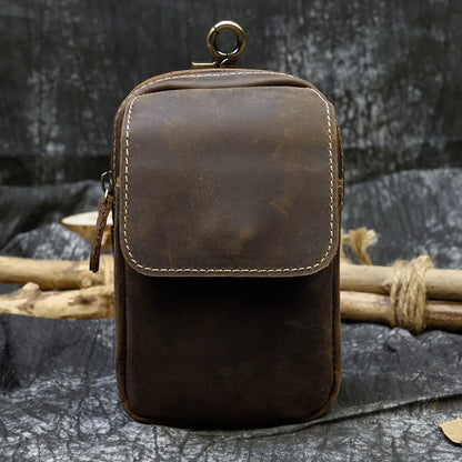 Leder Taille Tasche Auf Gürtel Handy Tasche Gürtel Tasche Leder Handy Tasche Fanny Pack Sommer Mini Taille Tasche Männer männlichen