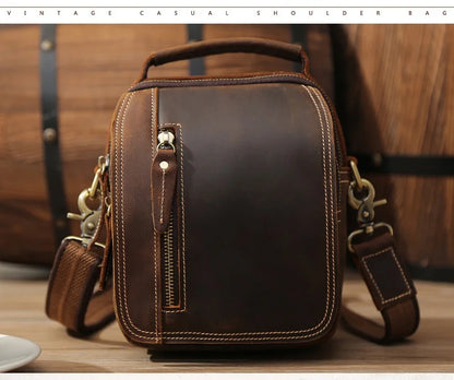 MAHEU Super Qualität männer Mini Schulter Tasche Aus Echtem Leder Telefon Beutel Auf Gürtel Kleine Umhängetasche Tasche Mit Griff Außen tasche