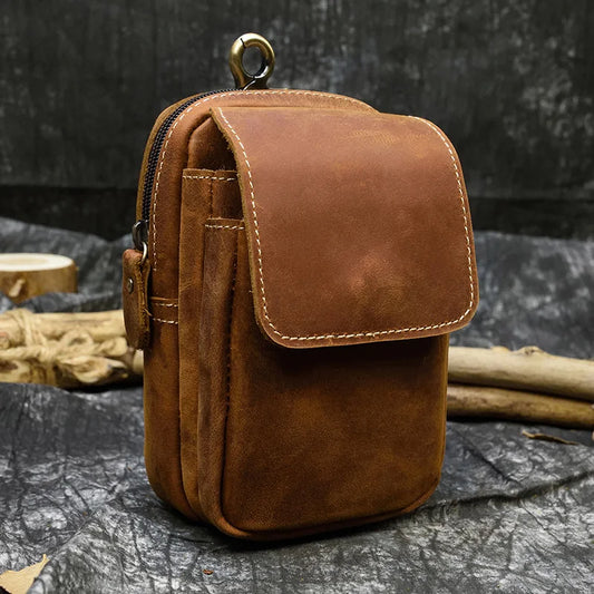 Leder Taille Tasche Auf Gürtel Handy Tasche Gürtel Tasche Leder Handy Tasche Fanny Pack Sommer Mini Taille Tasche Männer männlichen