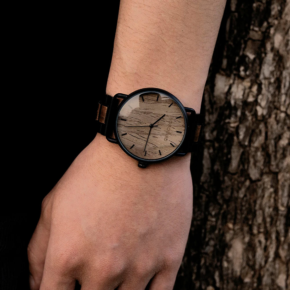 BOBO VOGEL Uhr Männer Zebra Holz Luxus Marke montre homme Quarz Armbanduhren Männlich Uhr Einfache Ultra-dünne Uhren für mann