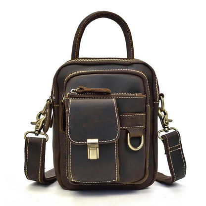 MAHEU Super Qualität männer Mini Schulter Tasche Aus Echtem Leder Telefon Beutel Auf Gürtel Kleine Umhängetasche Tasche Mit Griff Außen tasche