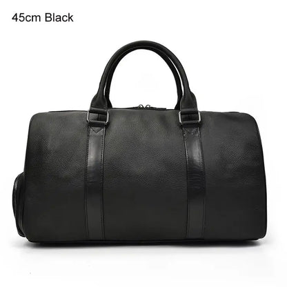 Luxus Echtes Leder Männer Frauen Reisetasche Kuh Leder Handgepäck Tasche Reise Schulter Tasche Männlich Weiblich Wochenende Duffle Tasche