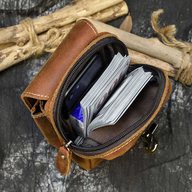 Leder Taille Tasche Auf Gürtel Handy Tasche Gürtel Tasche Leder Handy Tasche Fanny Pack Sommer Mini Taille Tasche Männer männlichen