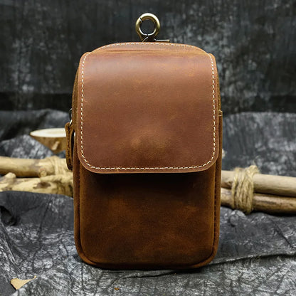 Leder Taille Tasche Auf Gürtel Handy Tasche Gürtel Tasche Leder Handy Tasche Fanny Pack Sommer Mini Taille Tasche Männer männlichen