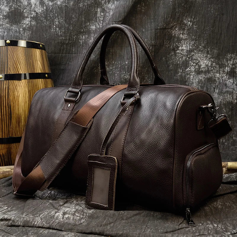 Luxus Echtes Leder Männer Frauen Reisetasche Kuh Leder Handgepäck Tasche Reise Schulter Tasche Männlich Weiblich Wochenende Duffle Tasche