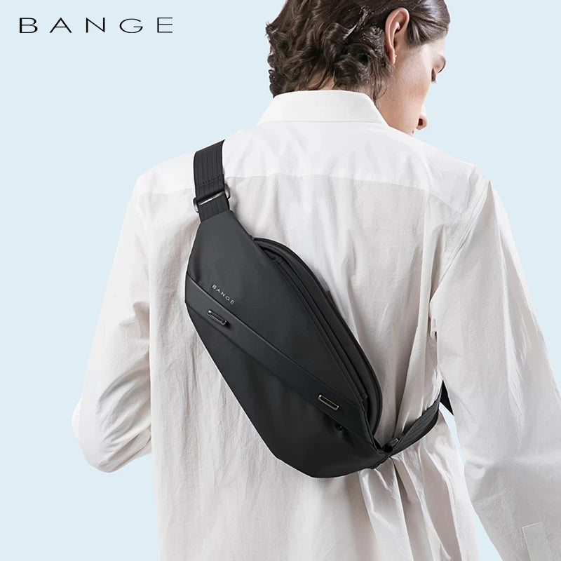 BANGE Große Kapazität Wasserdichte Multifunktions Umhängetasche Männer Schulter Tasche Männlichen Sling Brust Taschen Für Taille Gürtel Passenden