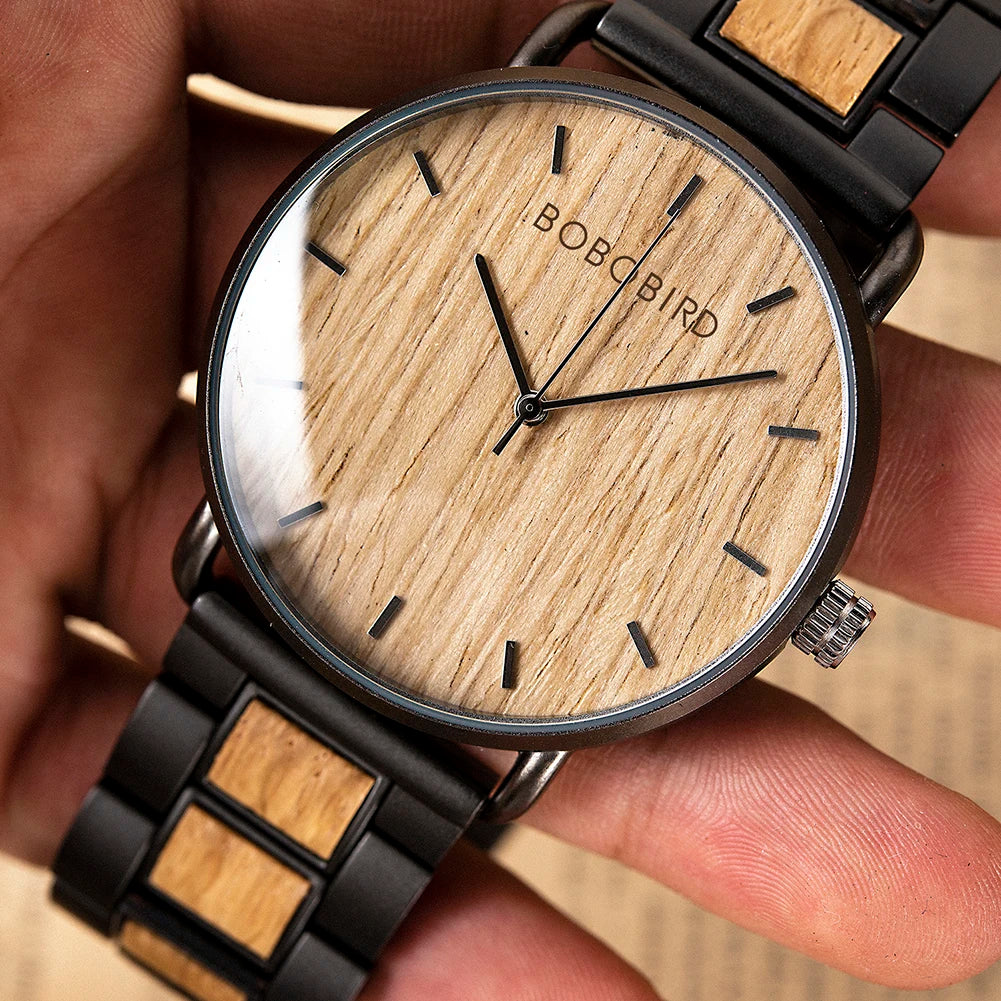 BOBO VOGEL Uhr Männer Zebra Holz Luxus Marke montre homme Quarz Armbanduhren Männlich Uhr Einfache Ultra-dünne Uhren für mann