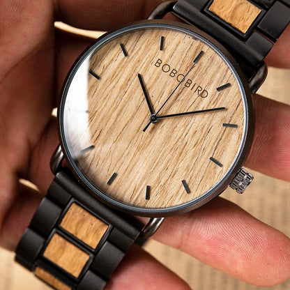 BOBO VOGEL Uhr Männer Zebra Holz Luxus Marke montre homme Quarz Armbanduhren Männlich Uhr Einfache Ultra-dünne Uhren für mann