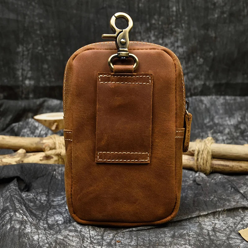 Leder Taille Tasche Auf Gürtel Handy Tasche Gürtel Tasche Leder Handy Tasche Fanny Pack Sommer Mini Taille Tasche Männer männlichen