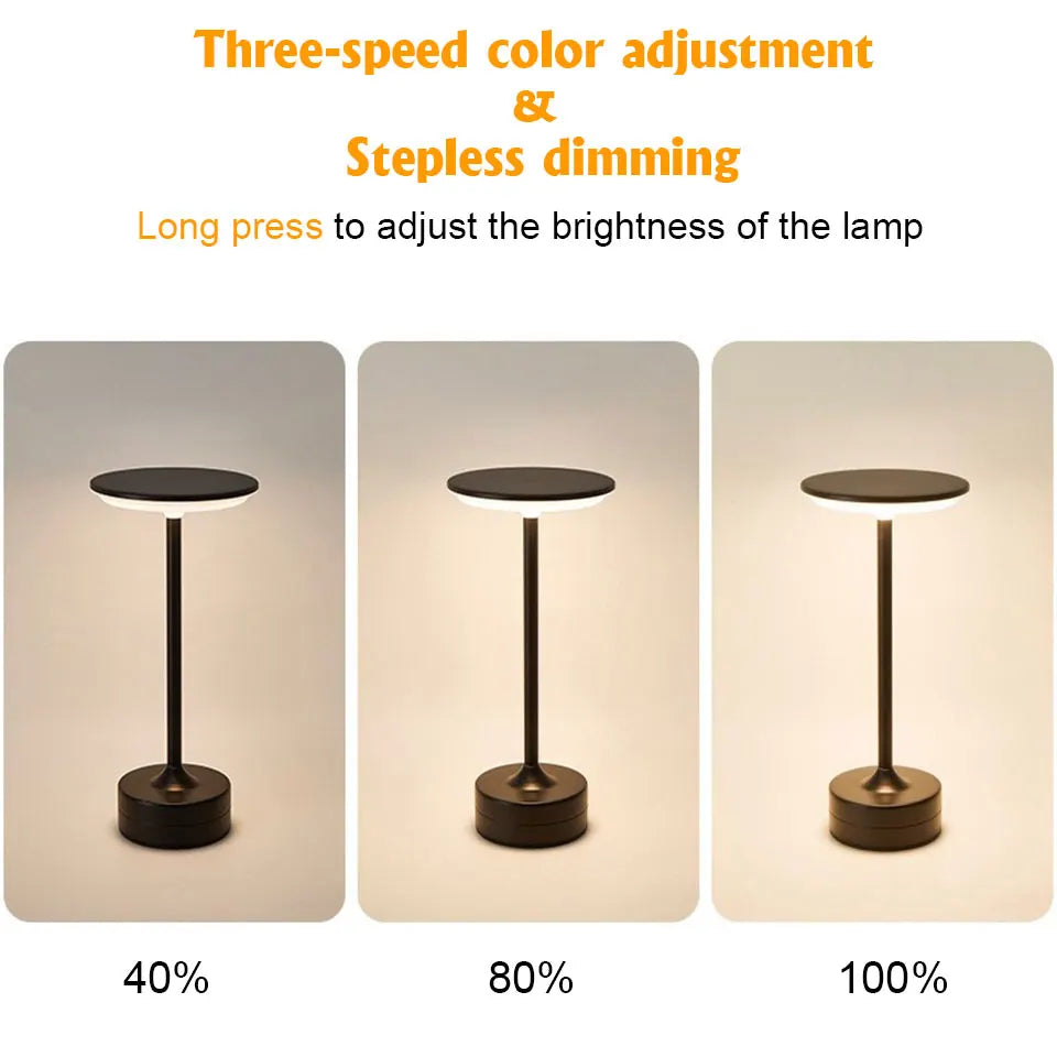 LED Tischlampe Touch Sensor Nachtlicht USB Aufladbare Tragbare Schlafzimmer Nachtlicht Drahtlose Leselampe Restaurant Hotel Bar