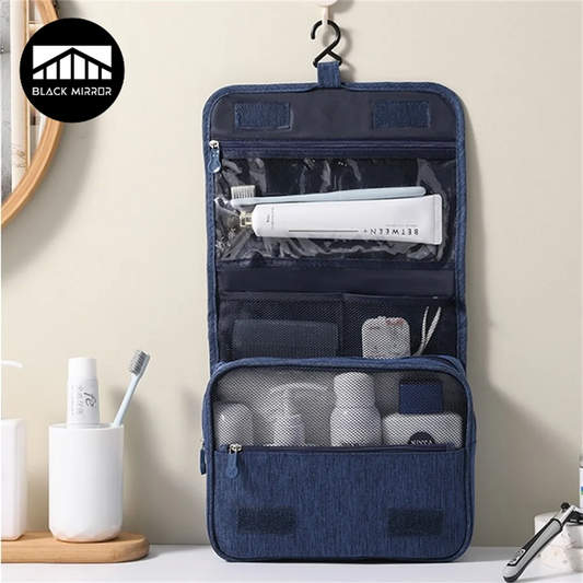 Tragbarer Kulturbeutel mit Haken zum Aufhängen, wasserdicht, für Damen, Badezimmer, Kosmetik, Aufbewahrungstasche, großes Fassungsvermögen, Reise-Make-up-Koffer für Herren