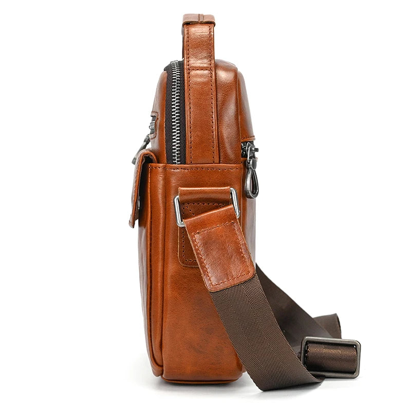 Neue Mode Für Männer Leder Schulter Tasche Aus Echtem Leder Umhängetasche Mann Taschen Echtes Rindsleder Sling Tasche Für Männliche Messenger Taschen