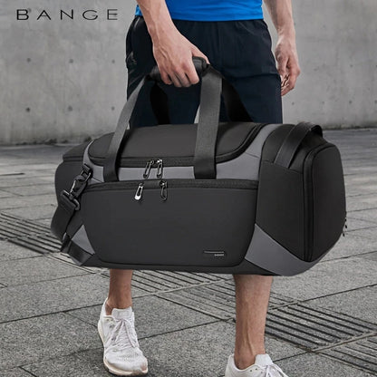 BANGE Sporttaschen Männer Gym Taschen Für Fitness Training Im Freien Wasserdichte Sporttasche Trocken Nass Trennung Taschen Sac De Reisetasche