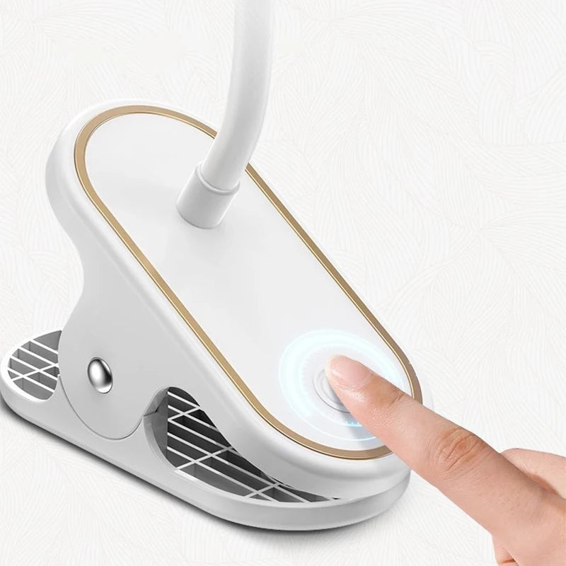 Tischlampe, USB wiederaufladbar, Schreibtischlampe mit Clip, Bett, Lesebuch, Nachtlicht, LED, Touch, 3 Modi, dimmbares Augenschutzlicht