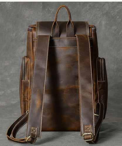 Vintage Crazy Horse Echtes Leder Rucksack Männer Leder Bagpack Klettern Rucksack männlichen Große Wandern Rucksack M814