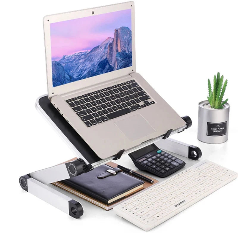 Tragbarer Klapphalter aus Aluminiumlegierung, Laptop-Ständer, Schreibtisch, Bett, Tischständer, Notebook-Computer, rutschfeste Halterung für 11–17 Zoll