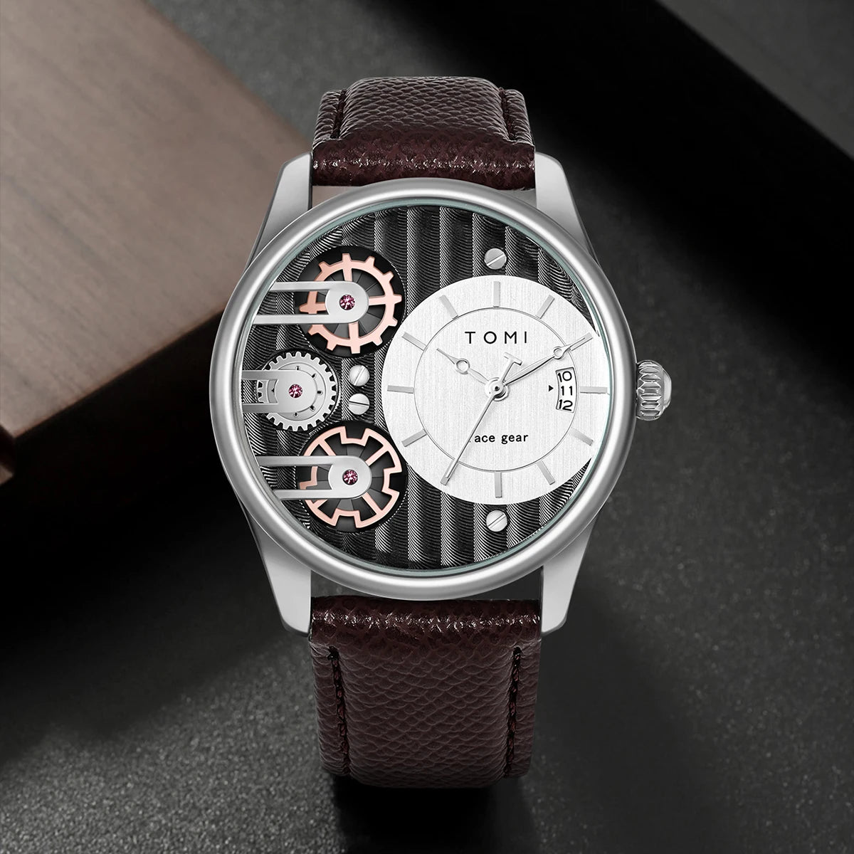 Tomi Herren Geschenk box Kombination Set Uhr Luxus und einfache Business abnehmbare Armband Quarzuhr Herren uhr Festival Geschenk