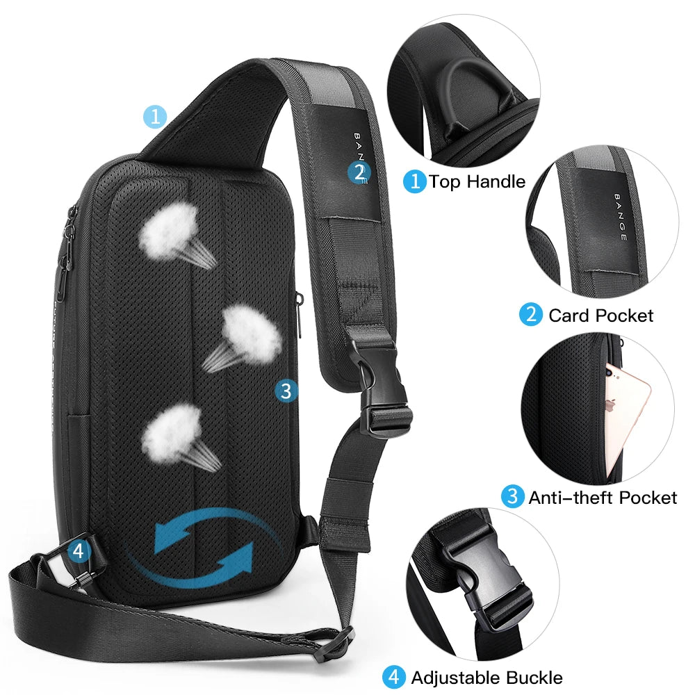 Bange Neue Oxford Mode Wasserdichte Brusttasche Umhängetasche Herrenmodelle Herren Brusttasche Freizeit Schultertasche Große Kapazität
