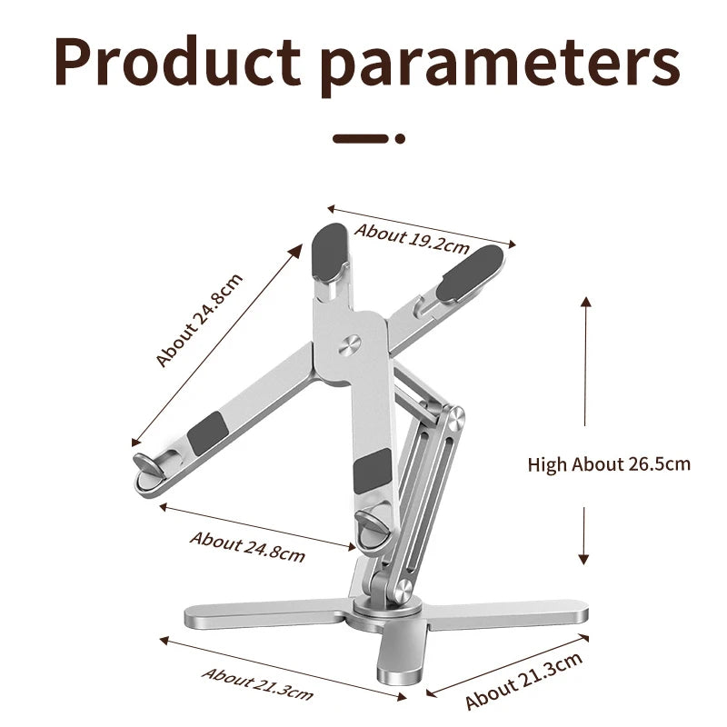 Faltbarer Laptopständer 360° ° Rotation Notebook Tisch Aluminium Legierung Halter Tragbare Buch Tablet Halterung mit Wärmeableitung