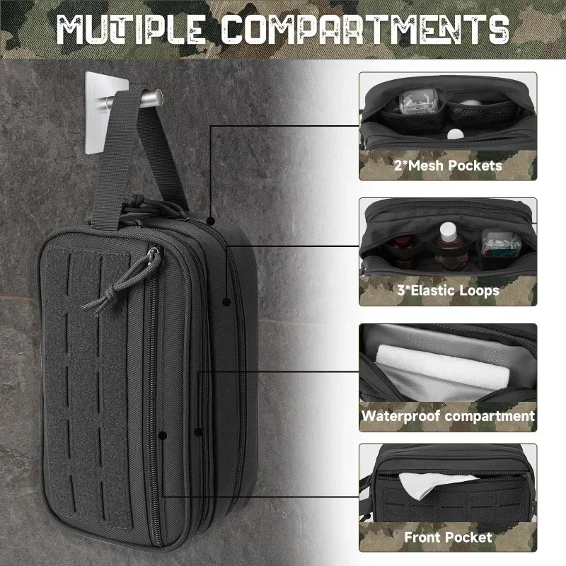 Kulturbeutel für Männer, Hygienetasche, Herren-Rasierset, Reise-Duschtasche, Taillenrucksack, Werkzeug, Molle-Beutel, kleine Dopp-Kit-Gürteltasche