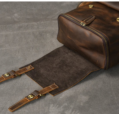Vintage Crazy Horse Echtes Leder Rucksack Männer Leder Bagpack Klettern Rucksack männlichen Große Wandern Rucksack M814