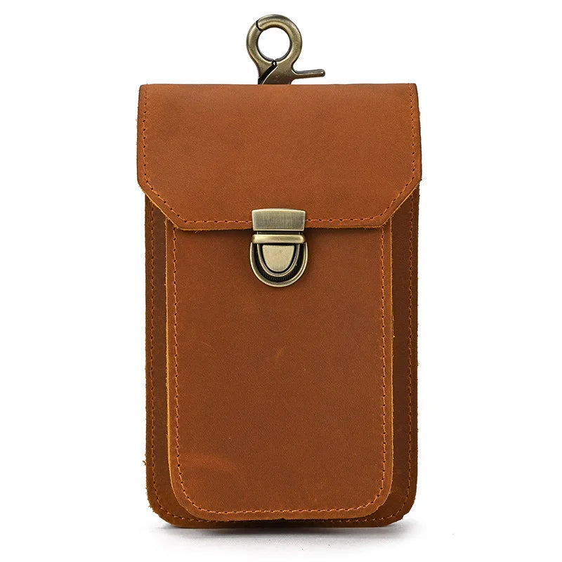 Leder Taille Tasche Auf Gürtel Handy Tasche Gürtel Tasche Leder Handy Tasche Fanny Pack Sommer Mini Taille Tasche Männer männlichen