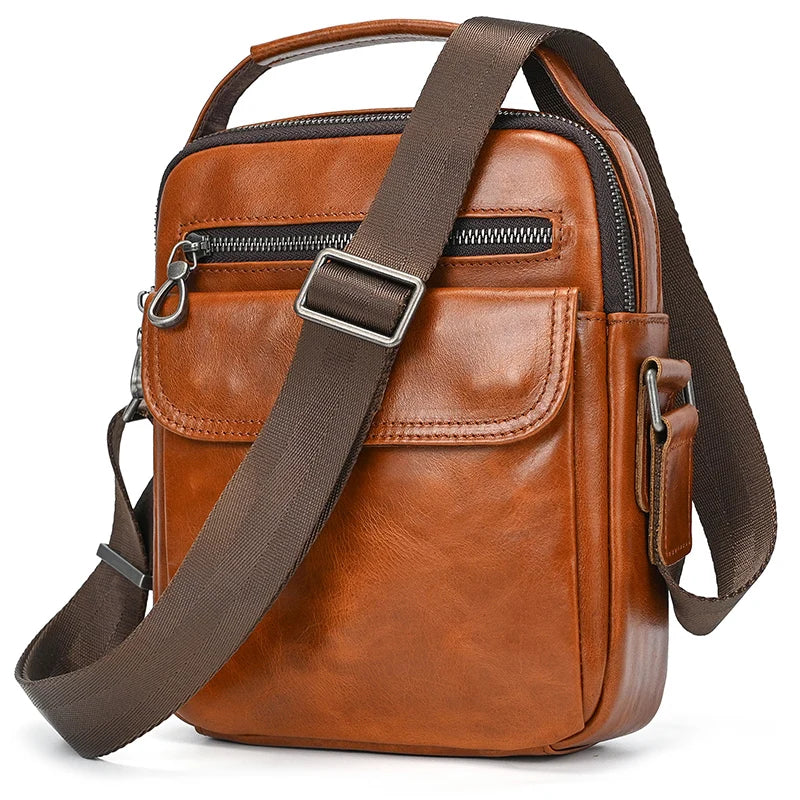 Neue Mode Für Männer Leder Schulter Tasche Aus Echtem Leder Umhängetasche Mann Taschen Echtes Rindsleder Sling Tasche Für Männliche Messenger Taschen