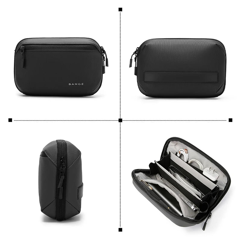 BANGE Multi-Layers Tech Pouch Oxford Warerproof Organizer Case Tragbare Datenkabel-Aufbewahrungstasche Gadget-Tasche für Reisen USB-Ladegerät