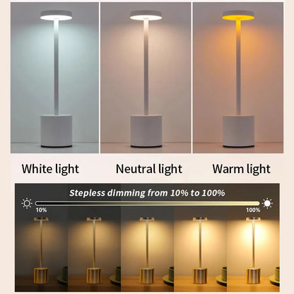 Klassische Tischlampe, USB wiederaufladbar, Nachtlicht, stufenloses Dimmen, Touch-Schreibtischlampe, 3-Farben-Nachttischlampe, Bar, Hotel-Dekoration