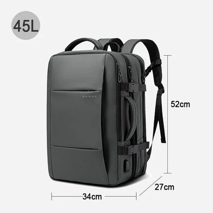 BANGE Ästhetischer Herren-Business-Rucksack, Schule, erweiterbare USB-Tasche, großes Fassungsvermögen, 17,3 Laptop, wasserdicht, modischer Reiserucksack