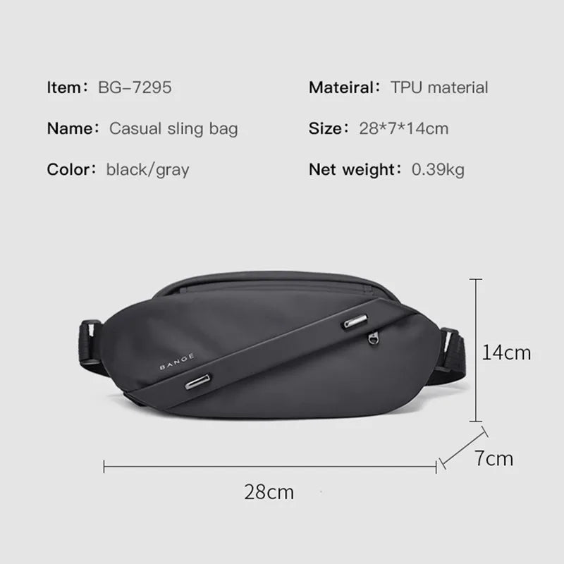BANGE Große Kapazität Wasserdichte Multifunktions Umhängetasche Männer Schulter Tasche Männlichen Sling Brust Taschen Für Taille Gürtel Passenden