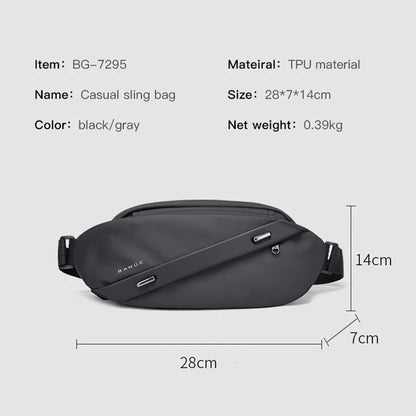 BANGE Große Kapazität Wasserdichte Multifunktions Umhängetasche Männer Schulter Tasche Männlichen Sling Brust Taschen Für Taille Gürtel Passenden