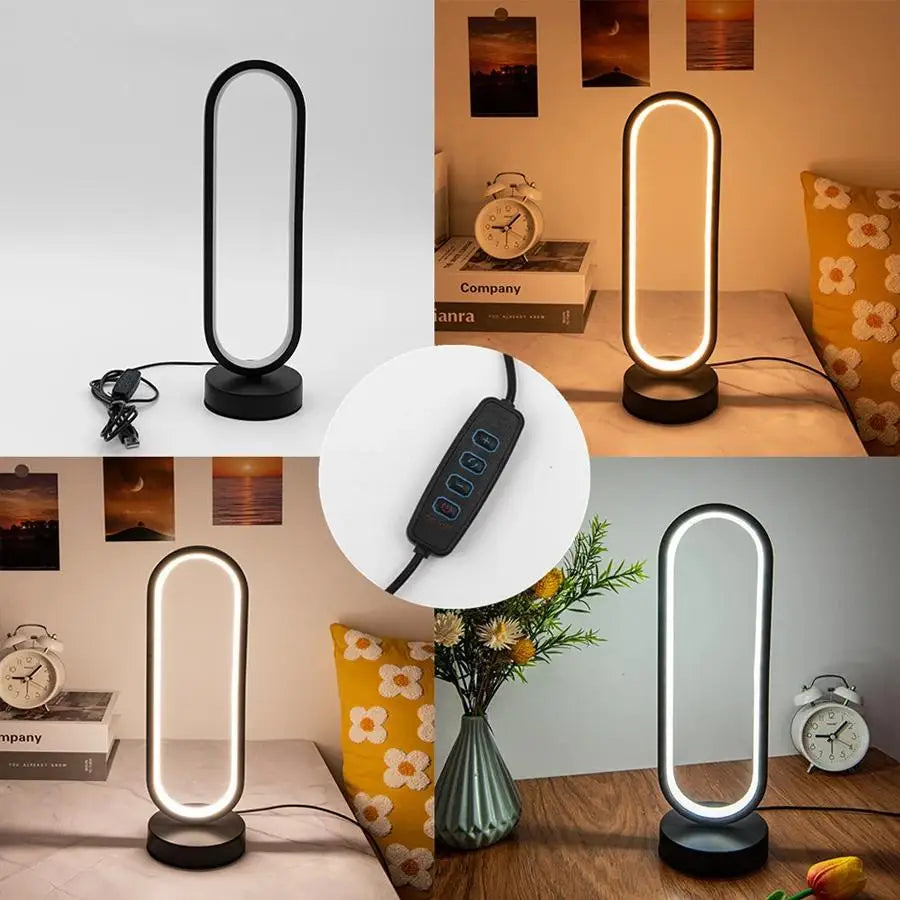 Kreatives Spiral-LED-Nachtlicht mit USB-Stecker, dimmbar, 3-Farben-Tisch-Nachtlampe für Wohnzimmer, Büro, Schreibtisch, Schlafzimmer, Nachttisch-Dekoration