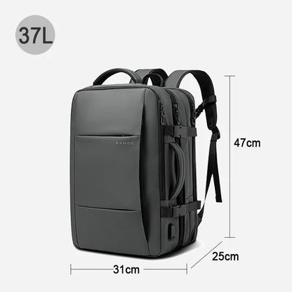 BANGE Ästhetischer Herren-Business-Rucksack, Schule, erweiterbare USB-Tasche, großes Fassungsvermögen, 17,3 Laptop, wasserdicht, modischer Reiserucksack