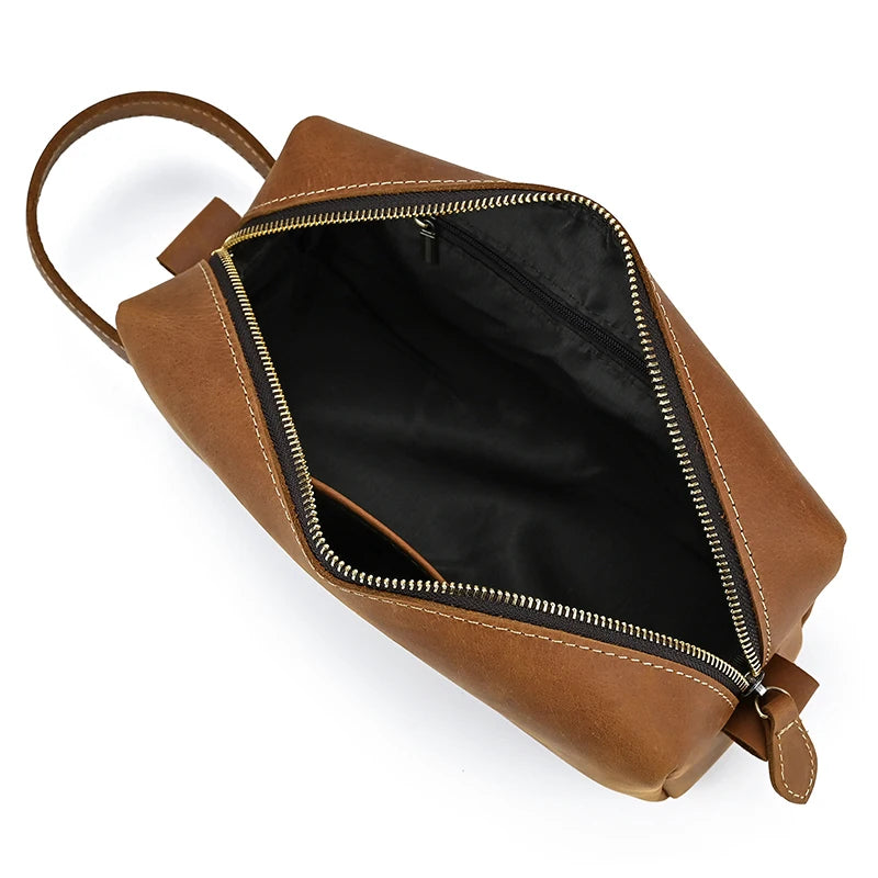 Echtes Rindsleder Drop Kits Echtes Leder Herren Damen Clutch Geldbörse Kuh Leder Aufbewahrungstasche Kulturbeutel Reisetasche Taschen für Kosmetik