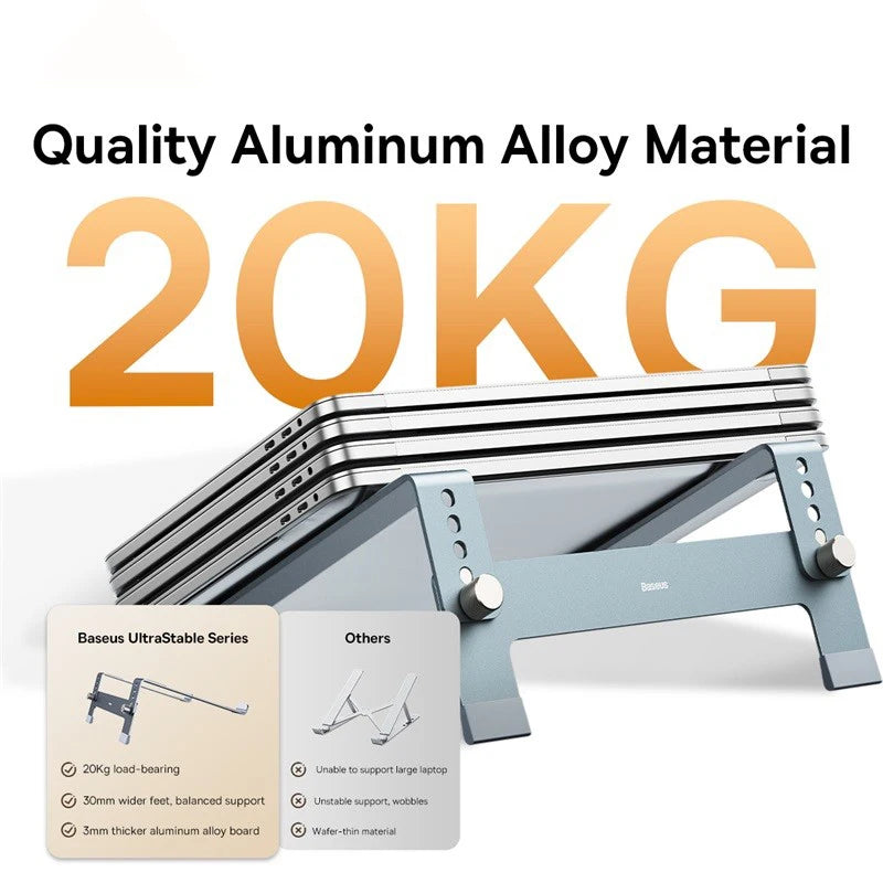 Baseus Laptop-Ständer, Unterstützung für Notebook, Aluminiumlegierung, 4 Gänge, verstellbarer vertikaler Ständer für MacBook Air Pro 17 Zoll Laptop-Ständer