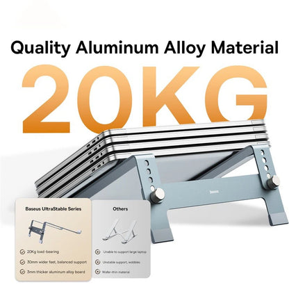 Baseus Laptop-Ständer, Unterstützung für Notebook, Aluminiumlegierung, 4 Gänge, verstellbarer vertikaler Ständer für MacBook Air Pro 17 Zoll Laptop-Ständer