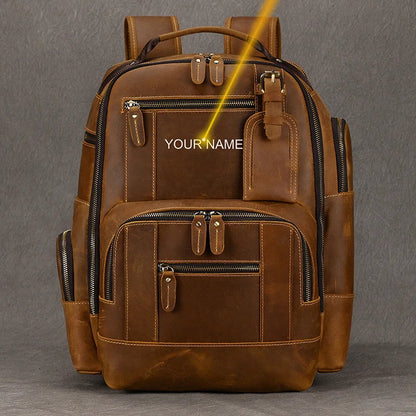 Newsbirds Herren-Rucksack aus Leder, Retro-Luxus-Modestil, Rucksack, Reisetasche, Rucksack, Schultasche für Herren, Leder-Tagesrucksack für Herren