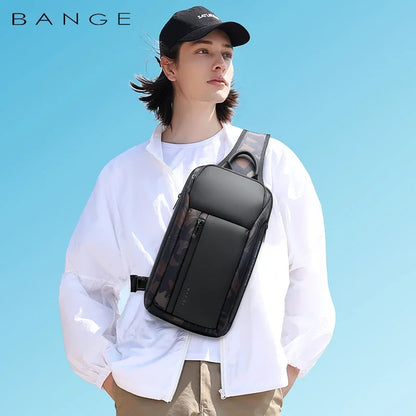 BANGE Marke Design Oxford Trendy Wasserdichte Materialien Männer Brust Tasche mit Große Kapazität Mode Multi-Taschen Schlanke tasche für männer