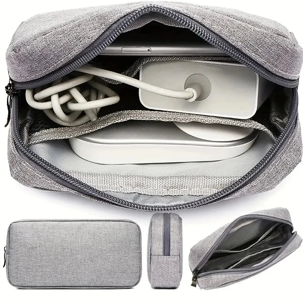 Digitale tragbare Organizer-Hülle für Kopfhörer, Reiseschrank, Aufbewahrungstasche, Reißverschluss, Zubehör, Ladegerät, Datenkabel, USB-Tasche