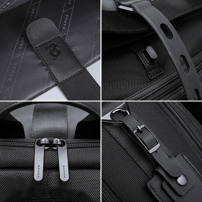 Bange Casual Männer Anti-Diebstahl-Rucksack 15,6 Zoll multifunktionale wasserdichte Rucksäcke tägliche Reisetasche Schulrucksack mit Gürtel