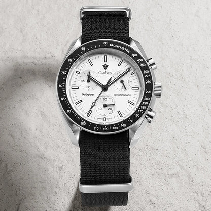 CADISEN Neue Herrenuhren Luxus Quarz Armbanduhr Für Männer Saphir AR Beschichtet Kristall Leinwand VK68 Geschwindigkeit Chronograph Automatik