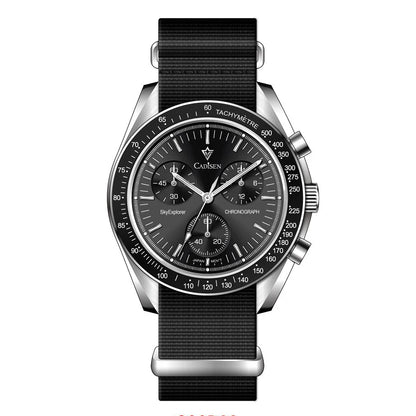 CADISEN Neue Herrenuhren Luxus Quarz Armbanduhr Für Männer Saphir AR Beschichtet Kristall Leinwand VK68 Geschwindigkeit Chronograph Automatik