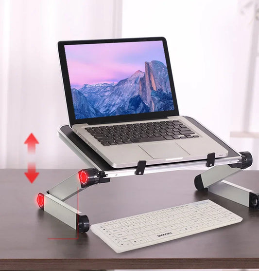Tragbarer Klapphalter aus Aluminiumlegierung, Laptop-Ständer, Schreibtisch, Bett, Tischständer, Notebook-Computer, rutschfeste Halterung für 11–17 Zoll