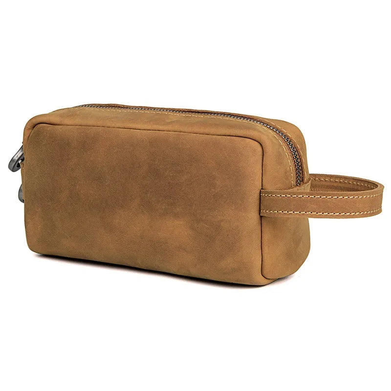 Echtes Rindsleder Drop Kits Echtes Leder Herren Damen Clutch Geldbörse Kuh Leder Aufbewahrungstasche Kulturbeutel Reisetasche Taschen für Kosmetik