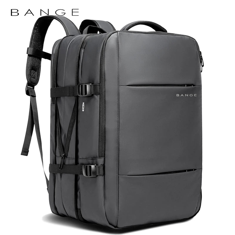 BANGE Ästhetischer Herren-Business-Rucksack, Schule, erweiterbare USB-Tasche, großes Fassungsvermögen, 17,3 Laptop, wasserdicht, modischer Reiserucksack